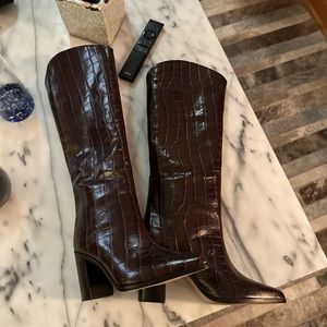 Maryana Block Boot Brown Croc